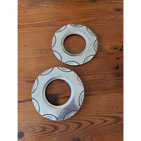 Pair of Lenox Scoop Trivets Solid Aluminum Holloware Cool Design 7.5" Diameter - Picture 2 of 16